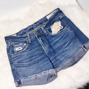 Rag & Bone Woodstock Denim Shorts Size 25 Distressed Blue Jean Shorts fo…